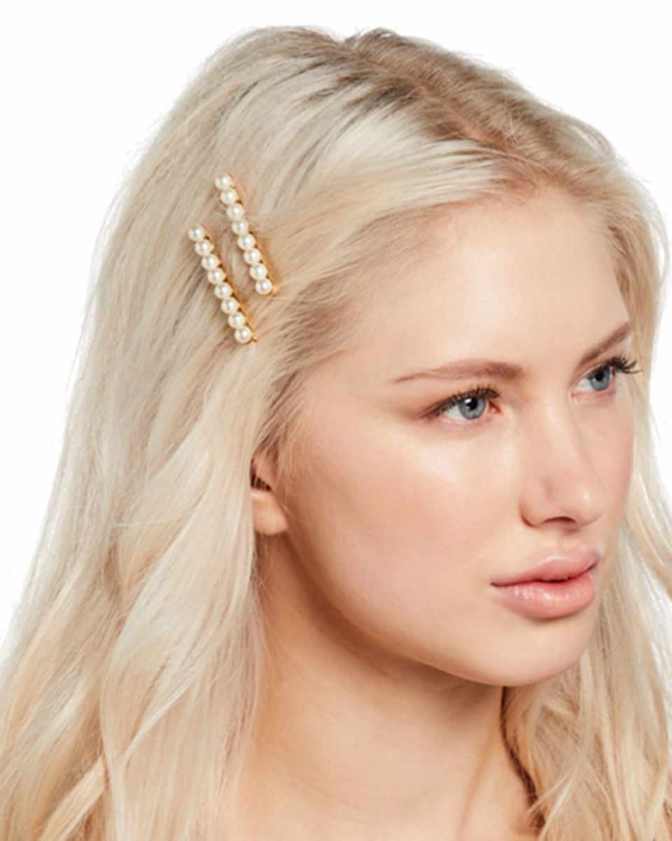 Gracie Glass Pearl Bobby Pins, Set of 2